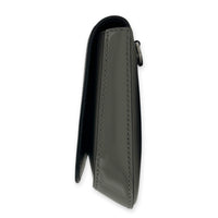 Logo Crossbody Bag Grey in Patent Leather, Silver hardware