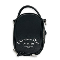 Atelier Crossbody Bag Black in Calfskin, Silver hardware