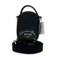 Atelier Crossbody Bag Black in Calfskin, Silver hardware