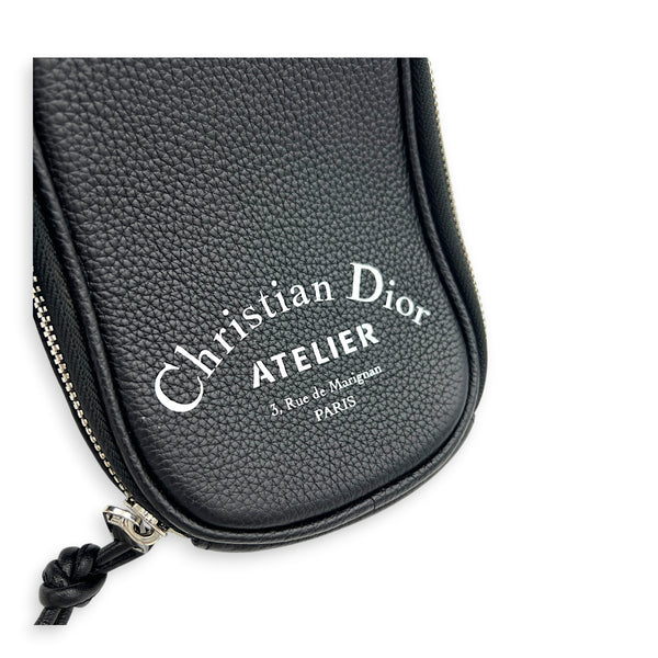 Atelier Crossbody Bag Black in Calfskin, Silver hardware