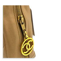 CC Circle Beige Shoulder Bag in Lambskin, Gold hardware