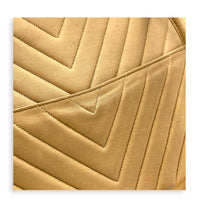 CC Circle Beige Shoulder Bag in Lambskin, Gold hardware