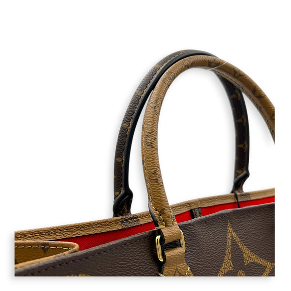OnTheGo Tote Bag GM Brown in Coated Canvas, Gold hardware