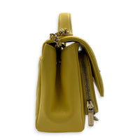 Business Affinity Top Handle Bag Yellow in Caviar Leather, Gold hardware