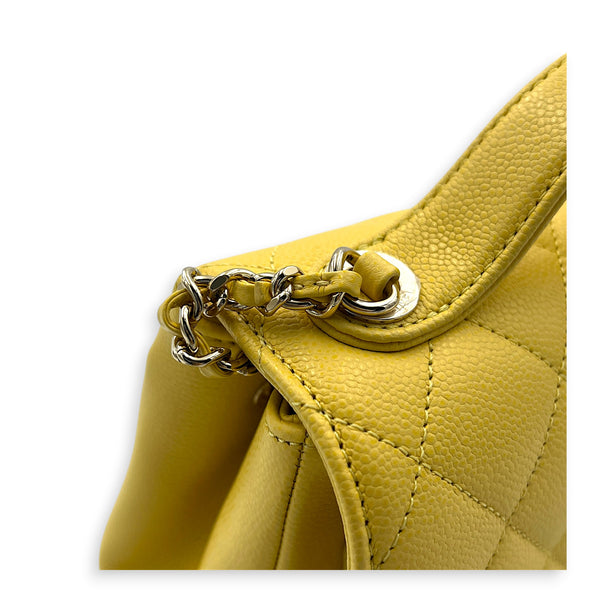 Business Affinity Top Handle Bag Yellow in Caviar Leather, Gold hardware