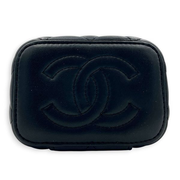 Vanity Case Top Handle Bag Mini Black in Lambskin, Gold hardware