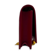 Kate Wallet On Chain Red in Calfskin, Gold hardware