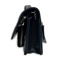 Business Affinity Mini Black Top Handle Bag in Caviar Leather, Gold hardware