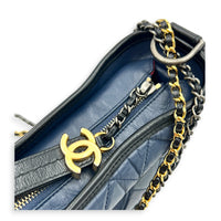 Gabrielle Crossbody Bag Small Blue in Calfskin, Mixed hardware