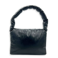 Monaco Black Top Handle Bag in Calfskin, Gold hardware