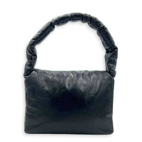 Monaco Black Top Handle Bag in Calfskin, Gold hardware