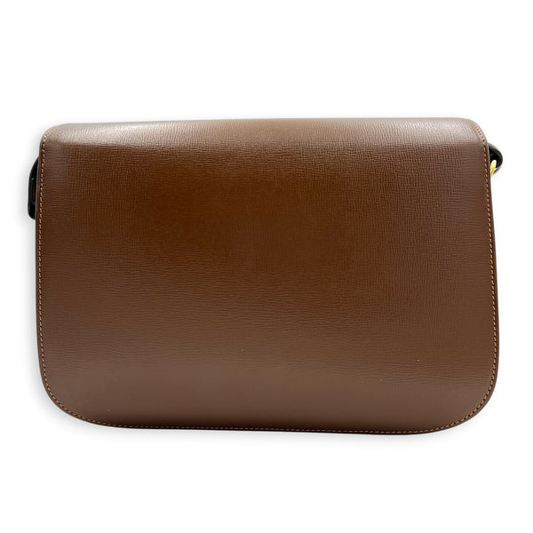 Horsebit 1955 Crossbody Bag Medium Brown in Calfskin, Gold hardware