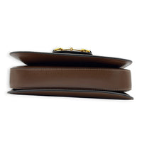 Horsebit 1955 Crossbody Bag Medium Brown in Calfskin, Gold hardware