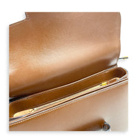 Horsebit 1955 Crossbody Bag Medium Brown in Calfskin, Gold hardware