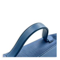 24/24 Bleu Brighton Top Handle Bag in Togo, Palladium hardware