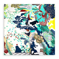 En Liberte 90 De/Ivoire/Vert/Jaune Scarf in Silk