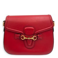 Lady Web Red Crossbody Bag in Calfskin, Gold hardware