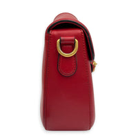 Lady Web Red Crossbody Bag in Calfskin, Gold hardware