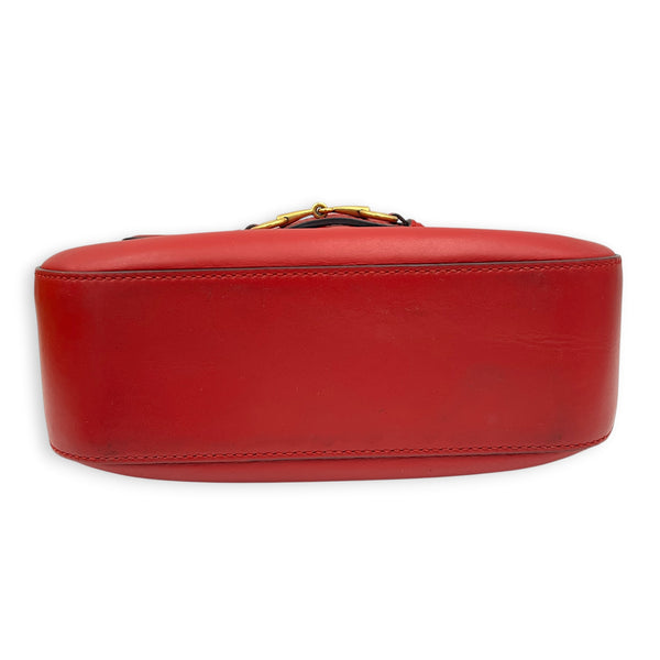 Lady Web Red Crossbody Bag in Calfskin, Gold hardware