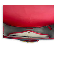 Lady Web Red Crossbody Bag in Calfskin, Gold hardware
