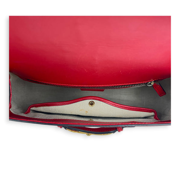 Lady Web Red Crossbody Bag in Calfskin, Gold hardware