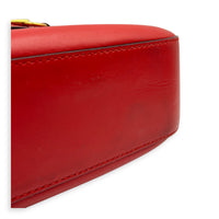 Lady Web Red Crossbody Bag in Calfskin, Gold hardware