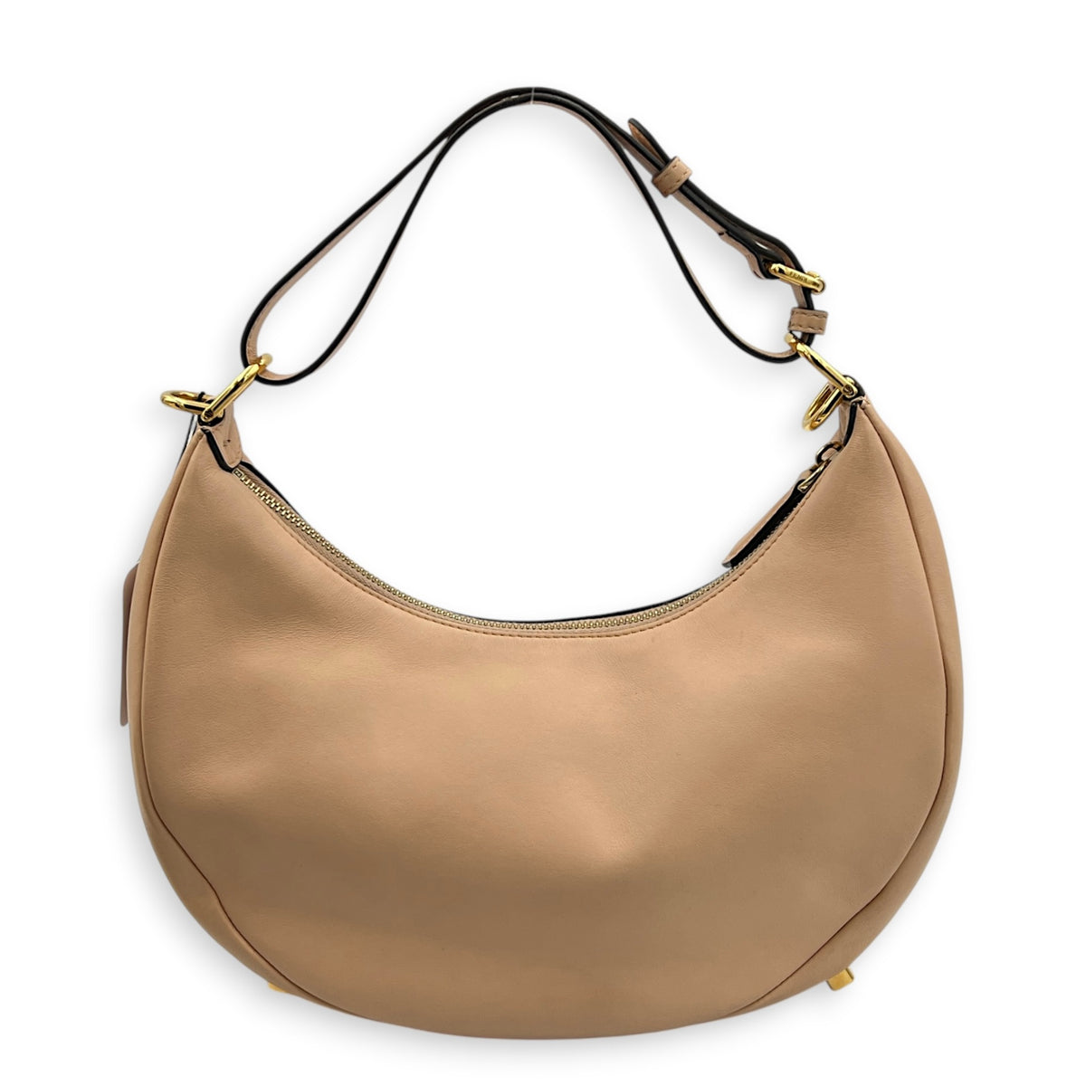 Fendigraphy Beige Top Handle Bag in Calfskin, Gold hardware