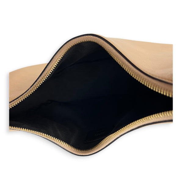 Fendigraphy Beige Top Handle Bag in Calfskin, Gold hardware