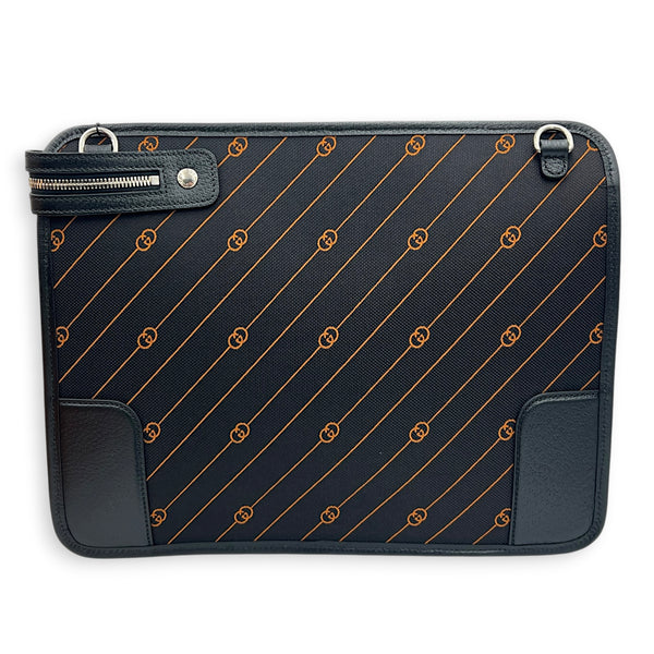 Interlocking G Jacquard Messenger in Canvas, Silver hardware