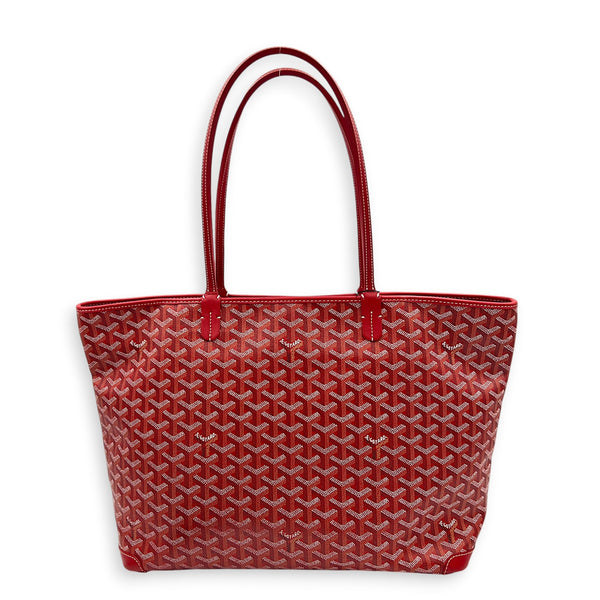 Artois Tote Bag GM Red in Coated Canvas, Silver hardware