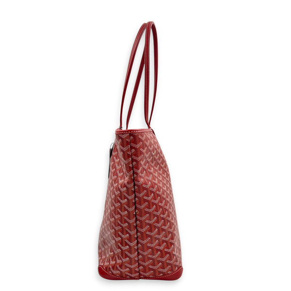 Artois Tote Bag GM Red in Coated Canvas, Silver hardware