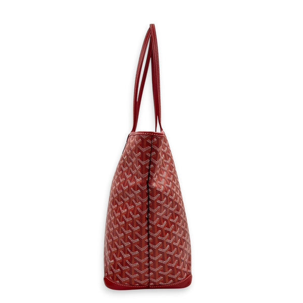 Artois Tote Bag GM Red in Coated Canvas, Silver hardware