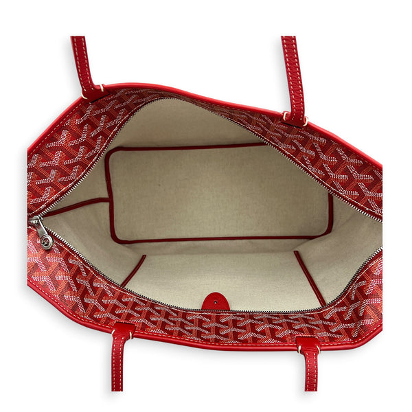 Artois Tote Bag GM Red in Coated Canvas, Silver hardware
