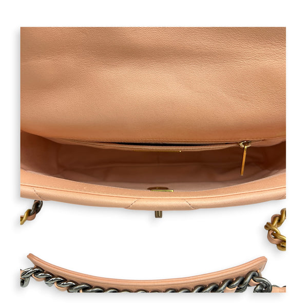 C19 Small Peach Shoulder Bag in Lambskin, Mixed hardware