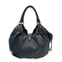 Mahina Shoulder Bag Black in Calfskin, Gold hardware