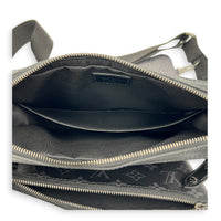 Trio Messenger  Crossbody Bag Black in Coated Canvas, Silver hardware
