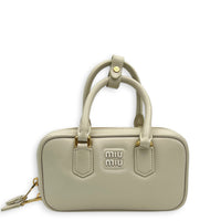 Arcadie Top Handle Bag Mini White in Calfskin, Gold hardware