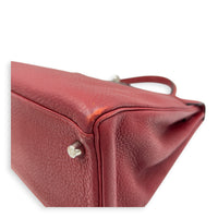 Kelly 32 Rouge H Top Handle Bag in Clemence, Palladium hardware