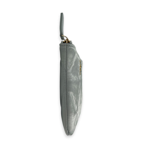 C19 Pouch Grey in Satin, Gold hardware