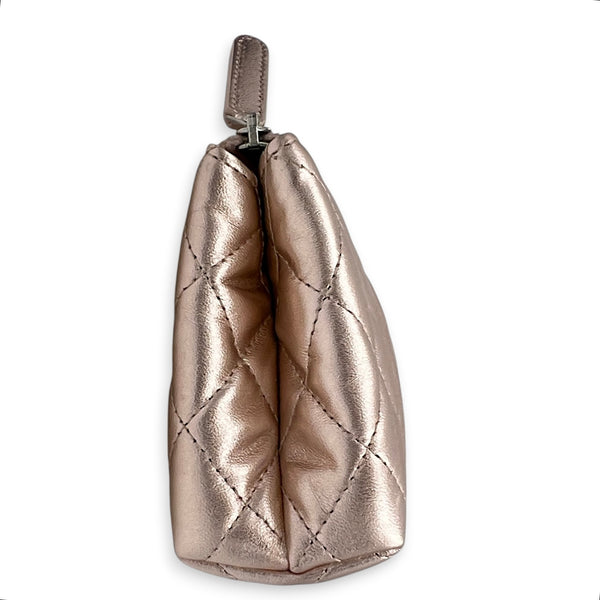 CC Pouch Gold in Lambskin, Silver hardware