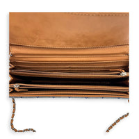 CC Flap Wallet On Chain Blue in Denim, Silver hardware