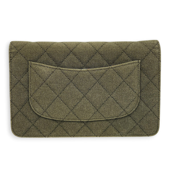 Coco Cuba Green Wallet On Chain in Denim, Gold hardware