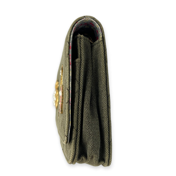 Coco Cuba Green Wallet On Chain in Denim, Gold hardware