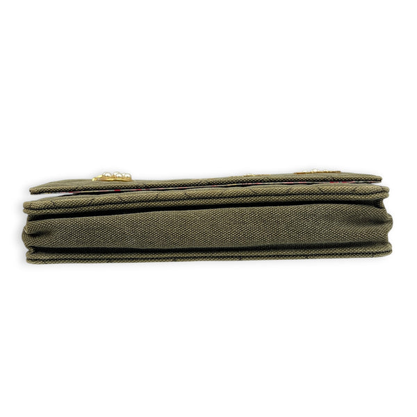 Coco Cuba Green Wallet On Chain in Denim, Gold hardware
