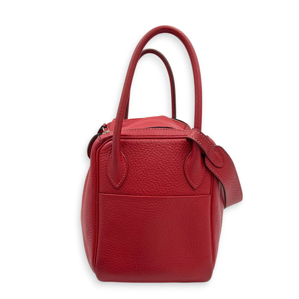 Lindy 26 Geranium Shoulder Bag in Clemence, Silver hardware