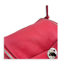 Lindy 26 Geranium Shoulder Bag in Clemence, Silver hardware