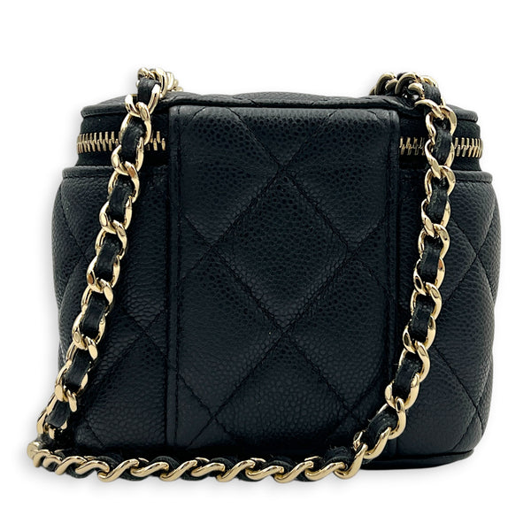 CC Vanity Bag Mini Black in Caviar Leather, Gold hardware