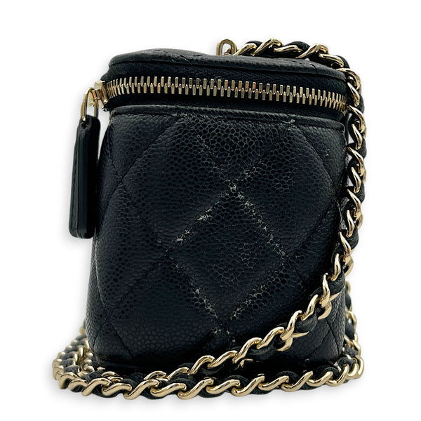 CC Vanity Bag Mini Black in Caviar Leather, Gold hardware
