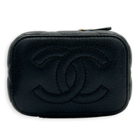 CC Vanity Bag Mini Black in Caviar Leather, Gold hardware