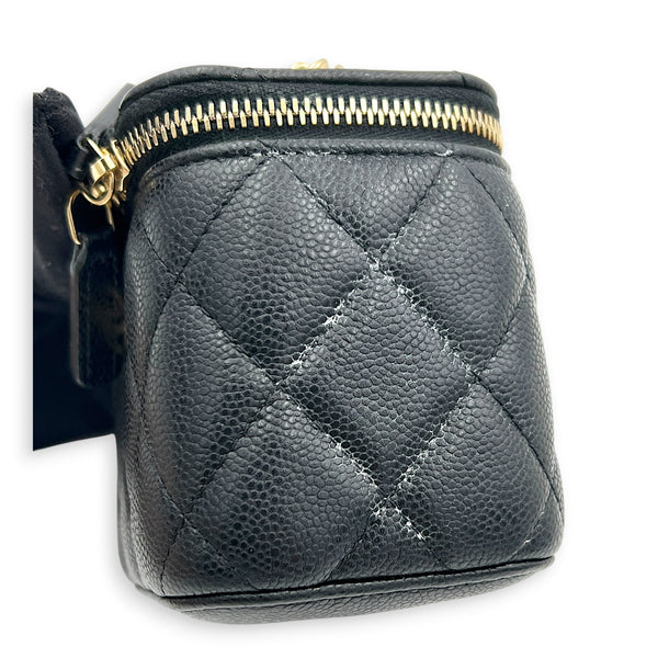 CC Vanity Bag Mini Black in Caviar Leather, Gold hardware